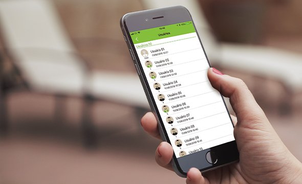 Dispositivo com informações sobre chegada e saída.